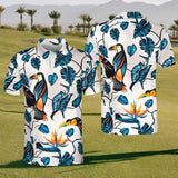 Maxcorners Bird Of Paradise Mens Golf Polo Shirt, Mens Golf Shirt, Gift For Golf Lovers