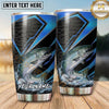 Maxcorners Fishing Tumbler Black Blue Arrow Carbon Design Personalized Name Tumbler (13 Species)