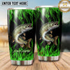 Maxcorners Fishing Tumbler Black Emerald Flame Design Personalized Name Tumbler (13 Species)