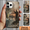 Maxcorners Fishing Sunset Angler Multicolor Options Personalized Name 3D Shirt (12 Fish Species)
