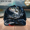 Maxcorners Fishing Dark Ocean Splash Personalized 3D Cap (12 Fish Species)