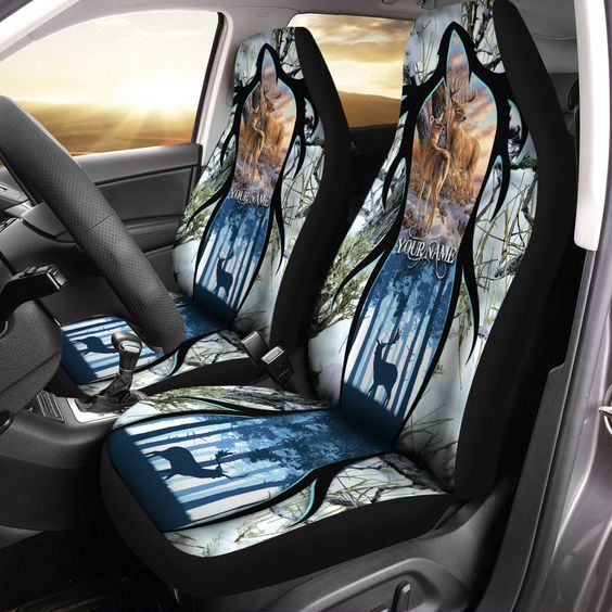 Maxcorners Personalized Name Beautiful Deer Hunting Waterfowl Car Seat Covers