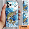 Maxcorners Ocean Wave Scale Pattern Personalized Name Phone Case (13 Fish Species)