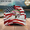 Maxcorners Fishing Patriotic Flag Swirl Personalized Name 3D Cap (12 Fish Species)