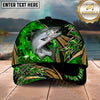 Maxcorners Fishing Green Flame Tribal Personalized Name 3D Shirt (13 Fish Species)
