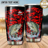 Maxcorners Fishing Tumbler Red Black Camouflage Splash Design Personalized Name Tumbler (13 Species)