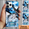 Maxcorners Fishing Hook Lure Splash Artwork Personalized Name Phone Case Gift For Anglers (12 Fish Species)
