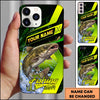 Maxcorners Neon Green Modern Graphic Personalized Name Phone Case (13 Fish Species)