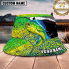 Maxcorners Fishing Lightning Storm Fishing with Dramatic Graphic Personalized Name 3D Bucket Hat (13 Fish Species)