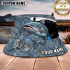 Maxcorners Fishing Lightning Storm Fishing with Dramatic Graphic Personalized Name 3D Bucket Hat (13 Fish Species)