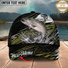 Maxcorners Fishing Hexagon Camo Water Splash Personalized 3D Cap (12 Fish Species)