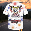 Maxcorners 100 Years of Route 66 & America 250th Anniversary Classic Red Mustang Patriotic White Hawaiian Shirt