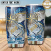 Maxcorners Fishing Tumbler Forest Topographic Compass Design Personalized Name Tumbler (13 Species)