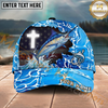 Maxcorners Fishing Christian Outdoorsman American Custom Name Personalized Cap (11 Fish Species)