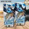 Maxcorners Fishing Tumbler Blue Camouflage Lightning Design Personalized Name Tumbler (13 Species)
