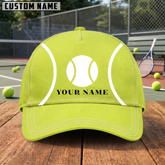 Maxcorners Optic Yellow 3D Tennis Personalized Name Cap