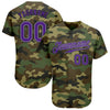 Maxcorners Custom Camo Purple-Black Authentic Salute To Service Baseball Jersey LM2605