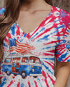 Maxcorners Just A Girl Who Loves Camping And America Tie Dye All Over Print LM2101