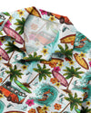 Maxcorners Camping Bus Surf Palm Trees Seamless Hawaiian Shirt LM1501