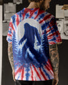 Maxcorners Bigfoot In The Forest Red White & Blue Swirl All Over Print LM1601