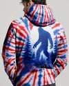 Maxcorners Bigfoot In The Forest Red White & Blue Swirl All Over Print LM1601