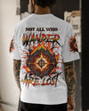 Maxcorners Not All Who Wander Are Lost Compass Fire All Over Print LM1501