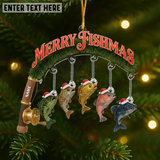 Maxcorners Merry Fishmas - Personalized Fishing Ornament With Charm