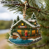 Maxcorners Fishing man Merry Fishmas - Personalized Christmas Acrylic Ornament