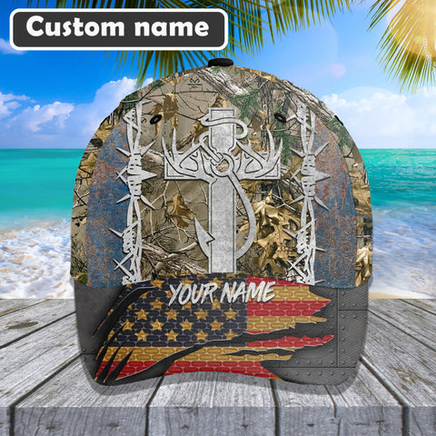 Maxcorners Custom Name Hunting Fishing Tree 3D Cap