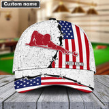 Maxcorners Billiards Player USA Flag Personalized Name Cap