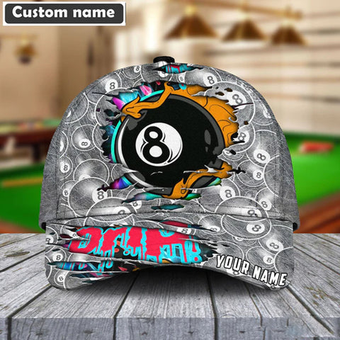 Maxcorners Billiards Drip and Drop Ball Personalized Name Cap