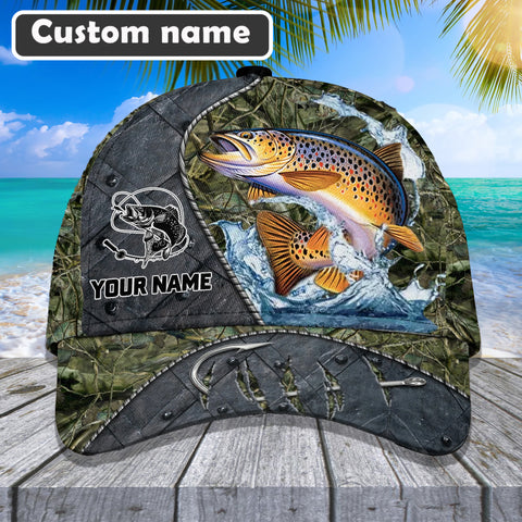 Maxcorners Custom Name Trout Fishing 3D Cap