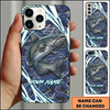 Maxcorners Dynamic Water Ripple Design Custom Name Fishing Phone Case