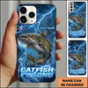 Maxcorners Electric Lightning Angler Art Custom Name Fishing Phone Case