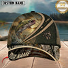 Maxcorners Fishing Rustic Camo Sunset American Flag Customized Name 3D Cap