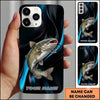 Maxcorners Sleek Dark Liquid Style Custom Name Fishing Phone Case