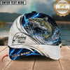 Maxcorners Fishing Blue Lightning White Scale Water Splash Customized Name 3D Cap