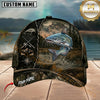 Maxcorners Fishing Dark Camo Mountain Outdoor Customized Name 3D Cap