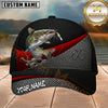 Maxcorners Fishing Neon Ocean Black Red Metal Mesh Customized Name 3D Cap