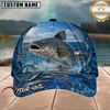 Maxcorners Fishing Ocean Blue Water Splash Customized Name 3D Cap