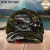 Maxcorners Fishing Camouflage Water Splash Rod Reel Personalized 3D Cap (12 Fish Species)