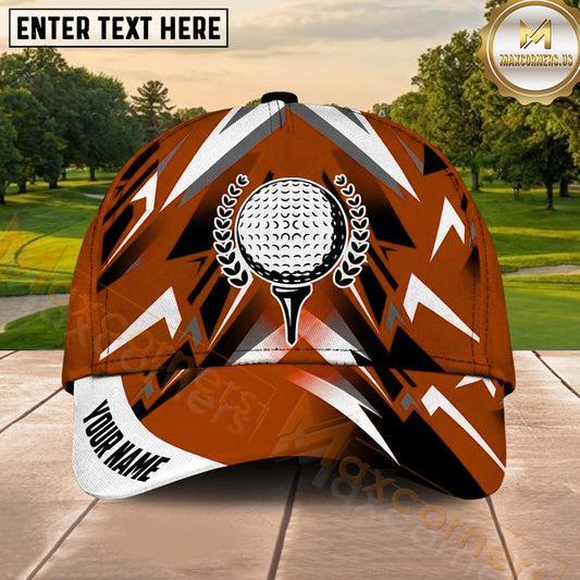 Maxcorners Golf Geometric Lightning Tee Ball Emblem Personalized Name 3D Classic Cap