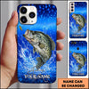 Maxcorners Deep Blue Water Splash Personalized Name Phone Case (13 Fish Species)