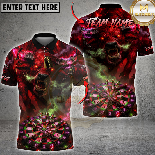 Maxcorners Bull Dart Shirt Fierce Demon Beast Multiple Options Personalized Name, Team Name 3D Shirt
