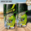 Maxcorners Fishing Tumbler Lime Green Diagonal Racing Design Personalized Name Tumbler (13 Species)