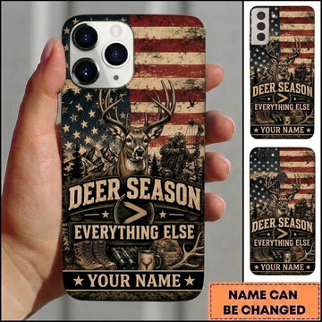 Maxcorners Hunting Deer Bow Hunter US Flag Deer Season Customized Name Phone Case