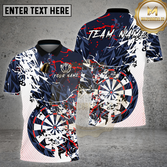 Maxcorners Darts Shirt Abstract Paint Splash Modern Dartboard Multicolor Options Personalized Name, Team Name 3D Shirt (4 Colors)