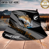 Maxcorners Fishing Gray Strike Splash Personalized Name 3D Bucket Hat (12 Fish Species)
