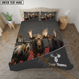 Maxcorners Moose Hunting Trio Buck Metal Mesh Bedding Set 3D All Over Printed