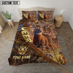 Maxcorners Deer Hunting Autumn Forest Camo Bedding Set 3D All Over Printed